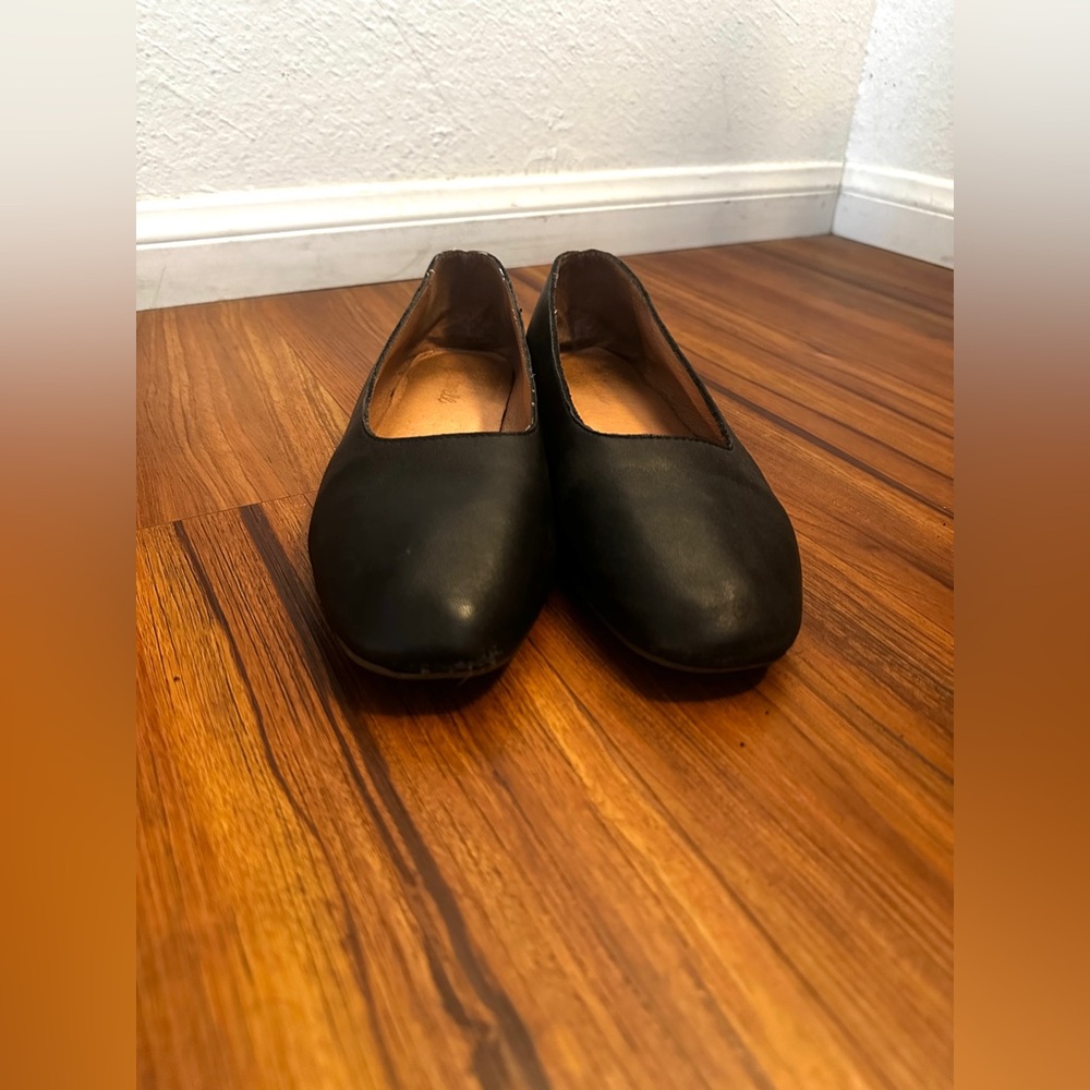 Madewell Cory Black Leather Ballet Flat
